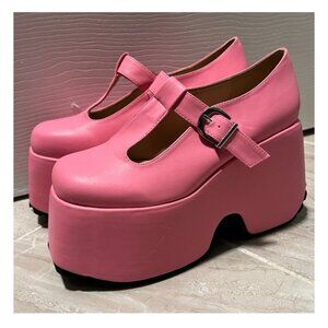 Lemon Drop Pink Platform Mary Janes
